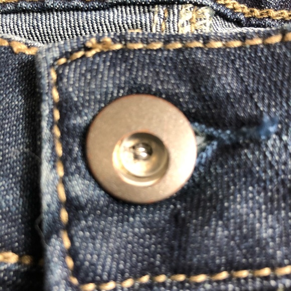 1ST KISS Denim Shorts Blue w/ Blue & Orange embroidered pockets, Low waist Sz 3 - Picture 5 of 11